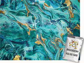 Fotótapéta Flizelina Kő Márvány Ásvány Türkiz Glamour 200x140 ragasztó