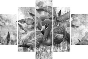 Kép - Flamingók graffiti (150x105 cm)
