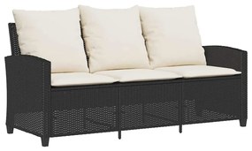6 részes fekete polyrattan kerti ülőgarnitúra párnákkal