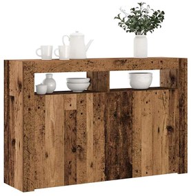 antik fa szerelt fa tálalószekrény LED-ekkel 115,5x30x75 cm