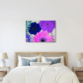 Színes virágok képe (üvegen) (70x50 cm)
