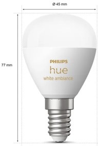 KÉSZLET 2x LED Dimmelhető izzó Philips Hue WHITE AMBIANCE P45 E14/5,1W/230V
