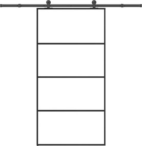vidaXL ESG üveg-alumínium tolóajtó fémszerelvény-szettel 102,5x205 cm