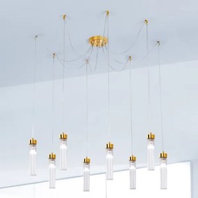 Kolarz 6009.30830 - Csillár zsinóron RAGGIO 8xE14/25W/230V pók 24K arany