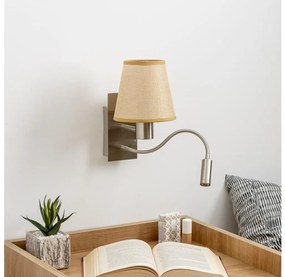 Brilagi - LED Fali lámpa NUBILA 1xE27/25W/230V+LED/3W króm/világosbarna