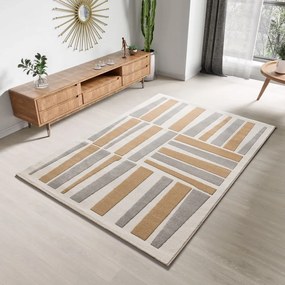 Világosszürke-krémszínű szőnyeg 133x190 cm Flora – Universal