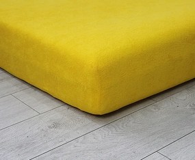 Gumis frottír lepedő Sárga 07 140x200 vastag lengyel erős