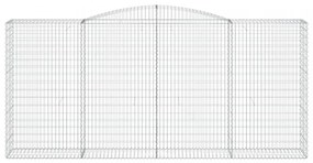 5 db íves horganyzott vas gabion kosár 400x50x180/200 cm