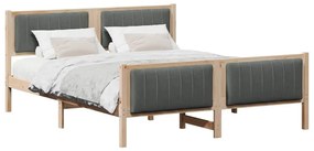 Ágykeret barna és sötétszürke 160 x 200 cm Tömör fenyőfa