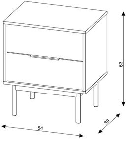 ELI fekete éjjeliszekrény