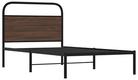 ágykeret matrac nélkül 90x200 cm barna tölgyfa műfa