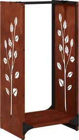 vidaXL tűzifa állvány 40x30x80 cm időjárásálló acélból
