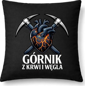 Bányász Ajándék Párna Fekete Dekoratív 40cm