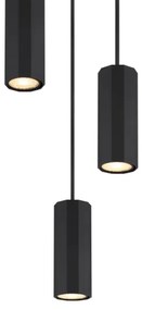 Globo 57918-3HB - Csillár zsinóron JAMES 3xGU10/25W/230V fekete