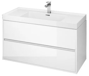 Cersanit Crea - akasztós szekrény mosdóval 100cm, fehér fényű, S924-021 + K114-018