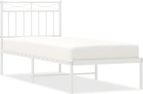 vidaXL fehér fém ágykeret matrac nélkül fejtámlával 180 x 200 cm