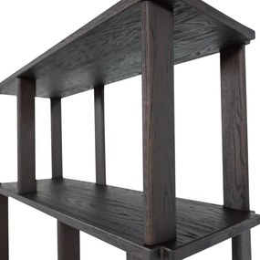 Sötétbarna tölgyfa könyvespolc 90x186x30 cm Riss – WOOOD