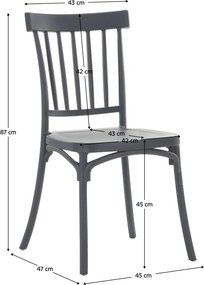 Rakásolható szék, sötétszürke, SAZEN NEW