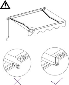 Sárga és fehér kézzel kihúzható napellenző 300 x 250 cm
