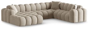 Világosbarna zsenília sarokkanapé (jobb oldali-U alakú) Treno – Cosmopolitan Design