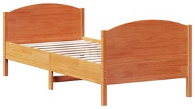 viaszbarna tömör fenyőfa ágy matrac nélkül 75 x 190 cm