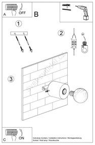 Fali lámpa SALGADO 1xE27/60W/230V beton