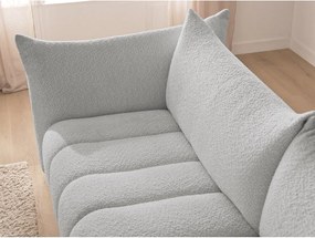 Világosszürke buklé sarokkanapé (bal oldali-heverő résszel) Azra – Bobochic Paris