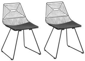 Fekete fém szék kétdarabos szettben BEATTY Beliani