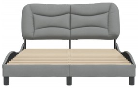 világosszürke szövet ágykeret matrac nélkül Hvar 140x200 cm