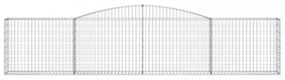 vidaXL 4 db íves horganyzott vas gabion kosár 400x30x80/100 cm
