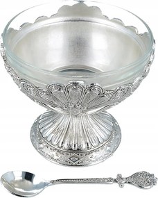 Cukortartó kanállal Ezüst bevonattal