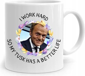 Donald Tusk Po Platform És Work Hard Bögre fényképes nyomtatással