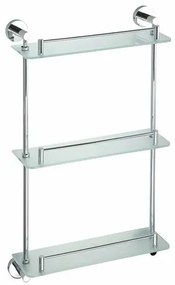 SAPHO XR608 X-Round E üveg polc hármas, rúddal 38x 67,5 x 13 cm