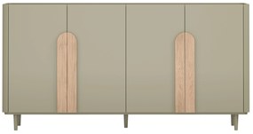 Amilio négyajtós komód 200 cm - eukaliptusz / baltic tölgy / natúr tölgy fogantyú