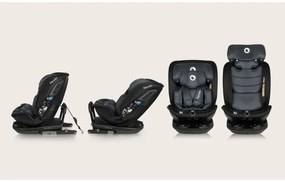 Lionelo - Forgatható autósülés alappal BASTIAAN i-Size 40-150 cm Grey Stone