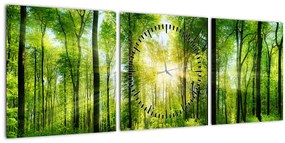 Kép - Hajnal az erdőben (órával) (90x30 cm)