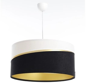 Csillár zsinóron SWING 1xE27/60W/230V fekete/fehér/arany