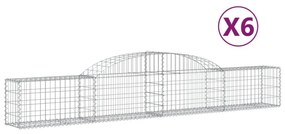 6 db íves horganyzott vas gabion kosár 300x30x40/60 cm