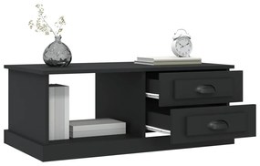 Fekete szerelt fa dohányzóasztal 90x50x35 cm