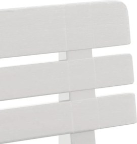 Fehér polipropilén kerti pad 110 x 52 x 71 cm
