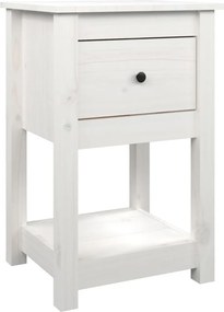 vidaXL fehér tömör fenyőfa éjjeliszekrény 40 x 35 x 61,5 cm