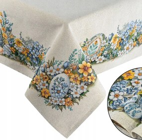 Gobelin Asztalterítő 140X180 cm Tavaszi húsvéti dekoráció asztalra bézs