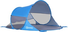Outsunny Összecsukható Pop-up Strand sátor Automatikus Strand Védő 1-2 fő részére 1 Ajtóval 2 Ablakkal és Hordtáskával Parki Kempingezéshez 200x120x90