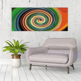 Absztrakt kép - színes spirál (120x50 cm)