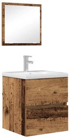 Modern Fürdőszoba Tároló Szekrény Régi Fa MDF Fa Furnérral Közepes