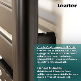 Elektromos törölközőszárító radiátor 500W - FEKETE