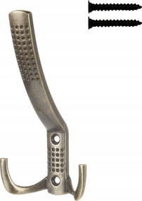 Akasztó 3 karos csavarozható Patinás Barna hármas akasztó a fürdőszobába