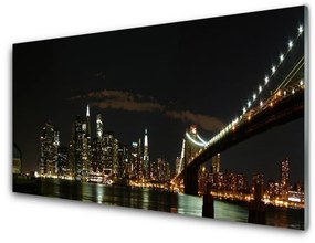 Üvegkép Bridge City Architecture 100x50 cm