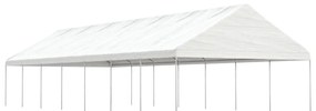 fehér polietilén pavilon tetővel 15,61 x 5,88 x 3,75 m