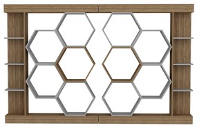 könyvespolc Sueno - White, Walnut